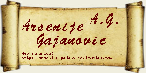Arsenije Gajanović vizit kartica
